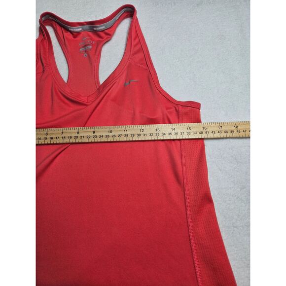 Nike running tank top t-shirt size Medium active yoga Dri-Fit stretch red/pink - Picture 5 of 9